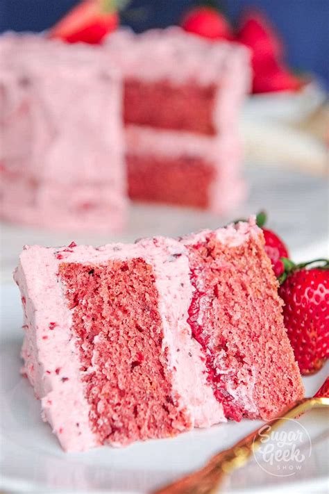 fresh-strawberry-cake-with-strawberry-buttercream-sugar-geek image