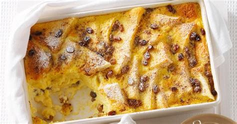 bread-and-butter-pudding-with-custard-recipe-food image