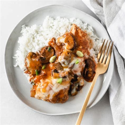 one-skillet-mushroom-bbq-chicken-lively-table image