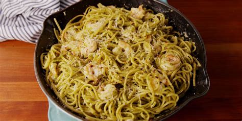 best-shrimp-pesto-pasta-recipe-how-to-make-shrimp-pesto-pasta image