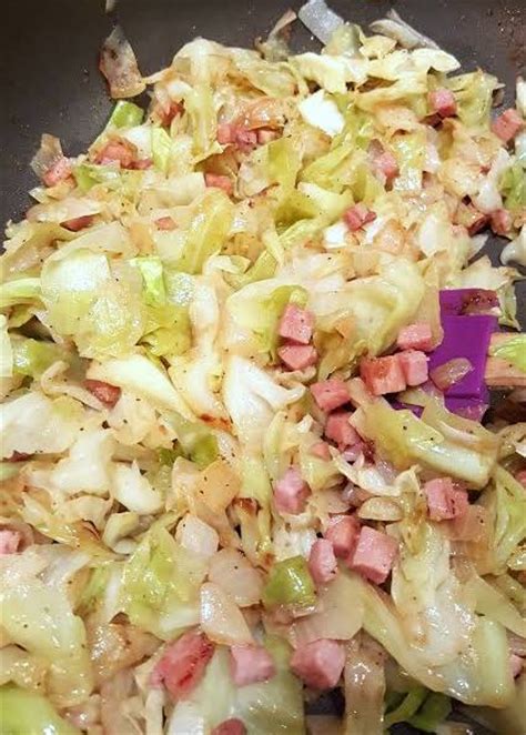 fried-cabbage-and-ham-foodie-chicks-rule image