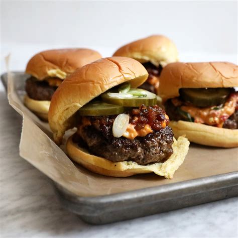 pimento-cheeseburgers-with-bacon-jam-recipe-food image