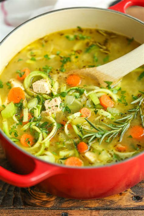 chicken-zoodle-soup-damn-delicious image