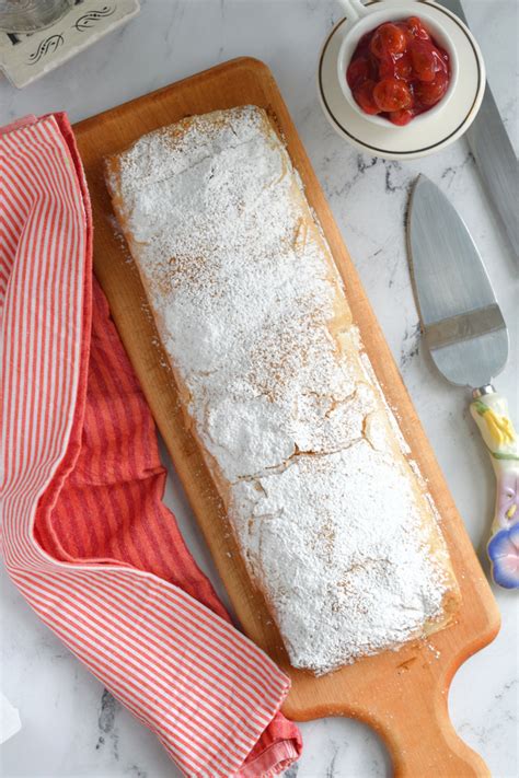 sour-cherry-strudel-made-with-phyllo-dough-baking image