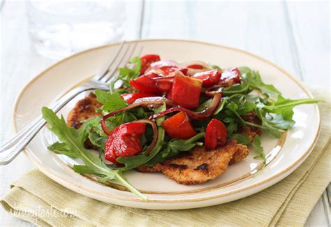 chicken-milanese-with-arugula-and-tomatoes image