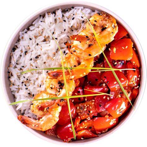 garlic-shrimp-with-red-bell-pepper-and-coconut-rice image