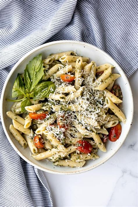 pesto-penne-pasta-ahead-of-thyme image