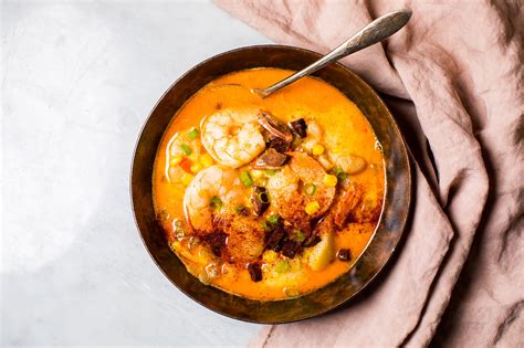 spicy-shrimp-and-corn-chowder-with-chorizo-tried image
