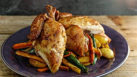 brined-roasted-chicken-and-vegetables-rachael-ray image