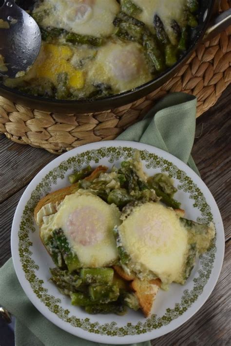 baked-eggs-and-asparagus-recipe-with-parmesan-cheese image