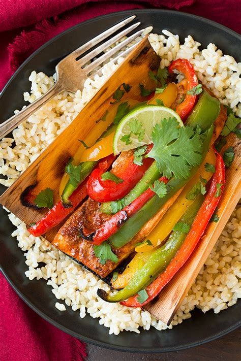 chipotle-rubbed-salmon-with-bell-peppers-in-cedar-paper image