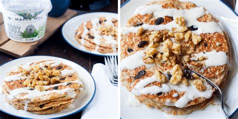 gluten-free-carrot-cake-greek-yogurt-pancakes image