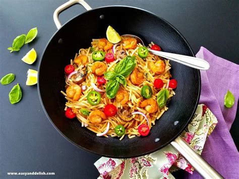 quick-shrimp-thai-noodles-stir-fry-easy-and-delish image