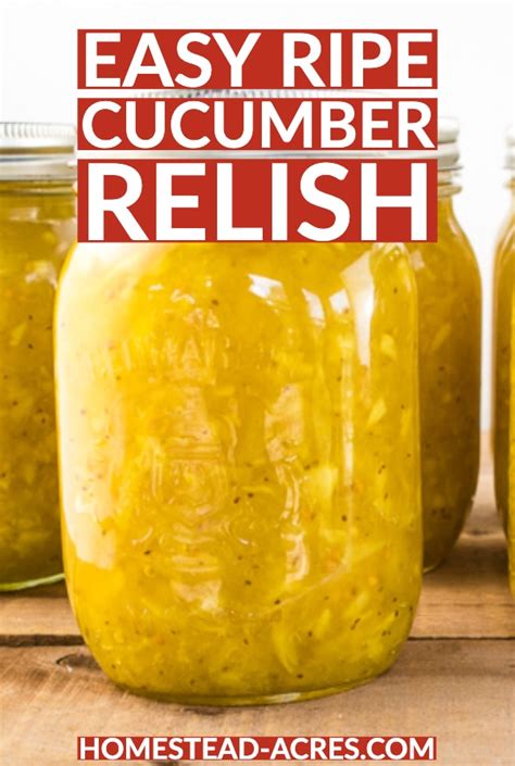 best-ripe-cucumber-relish-for-overgrown-cucumbers image