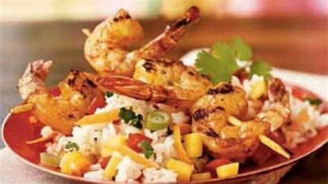 mango-rice-salad-with-grilled-shrimp-food-and-cooking image