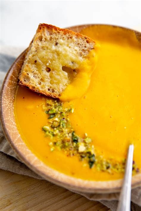 easy-vegetable-potage-soup-with-cheesy-baguettes image