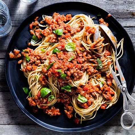 spaghetti-with-quick-meat-sauce-recipe-eatingwell image