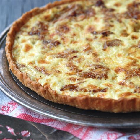 bacon-and-onion-tart-recipe-andrew-zimmern-food image