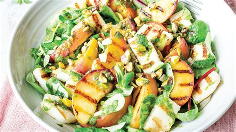 grilled-peach-halloumi-salad-with-basil-balsamic image