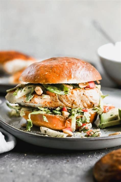 blackened-fish-sandwich-recipe-with-brussels-sprout image