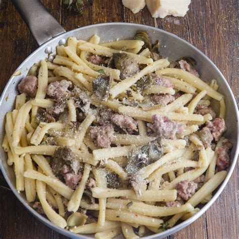 italian-artichoke-sausage-pasta-an-italian-in-my-kitchen image