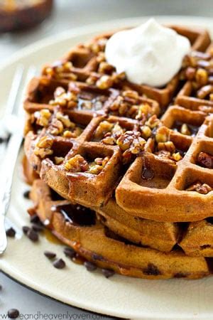 gingerbread-chocolate-chip-waffles-with-pecan-maple-syrup image