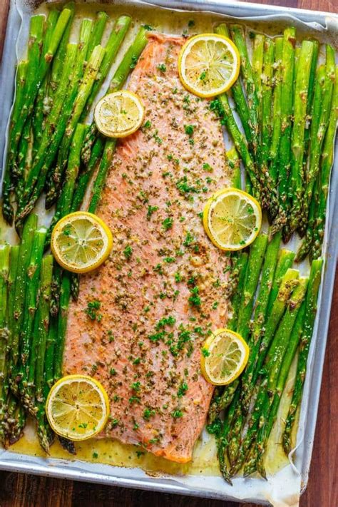 one-pan-salmon-and-asparagus-with-garlic-herb-butter image