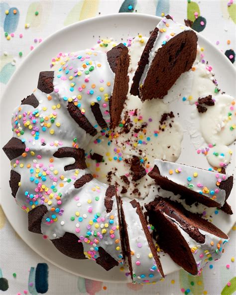 milk-chocolate-bundt-cake-with-vanilla-glaze-kitchn image