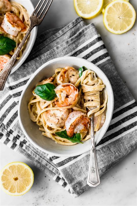 lemon-shrimp-pasta-with-basil-cravings-journal image
