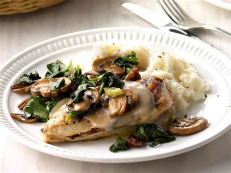 spinach-and-mushroom-smothered-grilled-chicken image