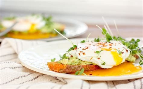 avocado-sweet-potato-toast-with-poached-egg image