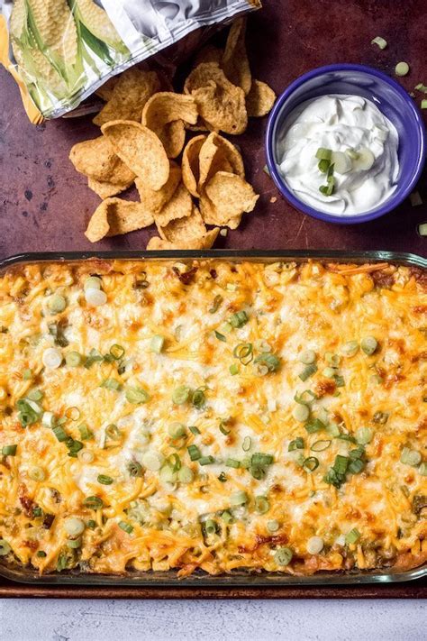 7-layer-dip-with-shredded-taco-chicken-smells-like-home image