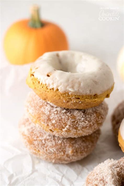 pumpkin-spice-donuts-amandas-cookin-bagels image