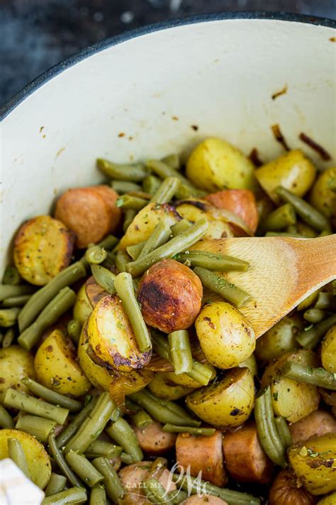 skillet-sausage-potatoes-and-green-beans-recipe-call image