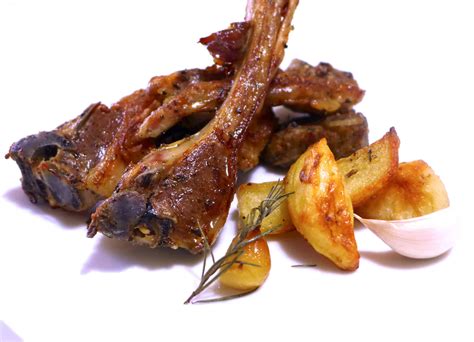 marinated-greek-lamb-chops-with-roast-potatoes-paidakia image