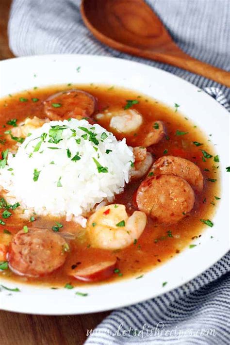 slow-cooker-sausage-and-shrimp-gumbo-lets-dish image