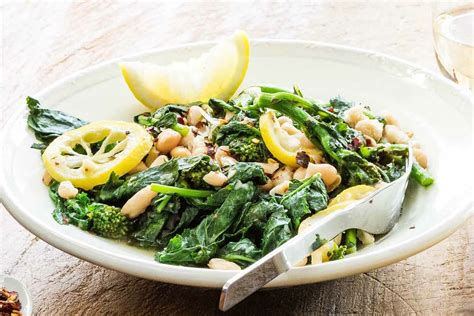 lemony-broccoli-rabe-with-white-beans-recipe-simply image