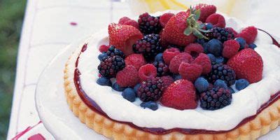 french-almond-cake-with-berries-and-cream-good image