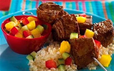 hoisin-bbq-steak-on-a-stick-with-pineapple-salsa image