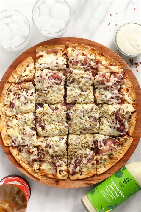 bbq-chicken-pizza-with-caramelized-onions-fit-foodie image