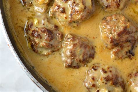 easy-meatballs-in-dijon-gravy-a-taste-of-madness-kitchn image