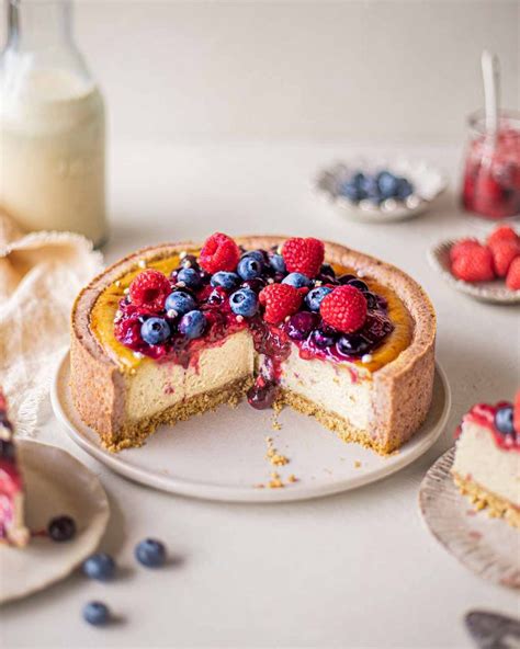 baked-vegan-cheesecake-with-berries-rainbow image