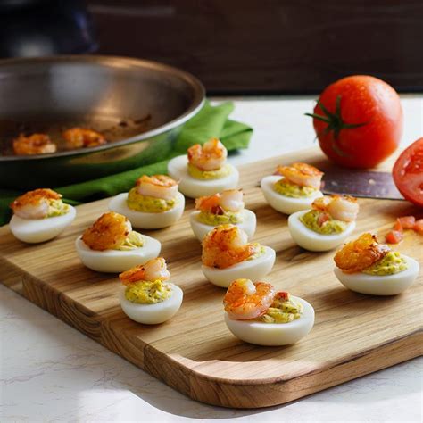 dill-deviled-eggs-with-sauted-shrimp-mccormick image