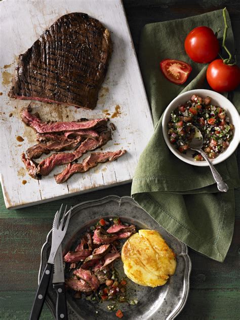 flank-steak-with-smashed-potatoes-and-salsa image