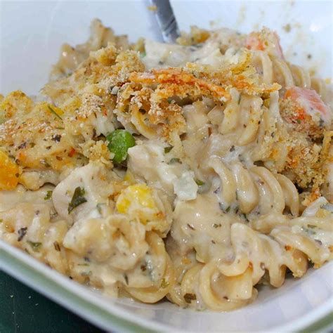 chicken-and-pasta-casserole-with-mixed-vegetables image