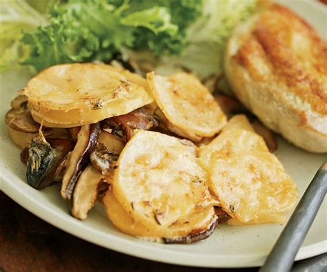 mushroom-potato-gratin-recipe-finecooking image