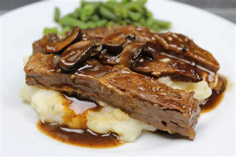 marinated-flank-steak-with-mushroom-gravy-renees image