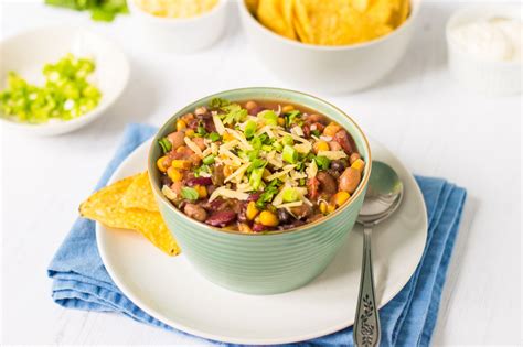 slow-cooker-vegetarian-taco-soup-recipe-vegan-option image