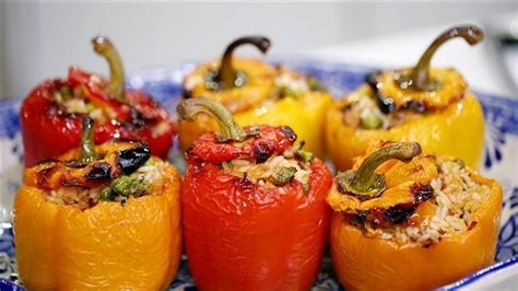 roasted-bell-peppers-with-vegetable-rice-stuffing image