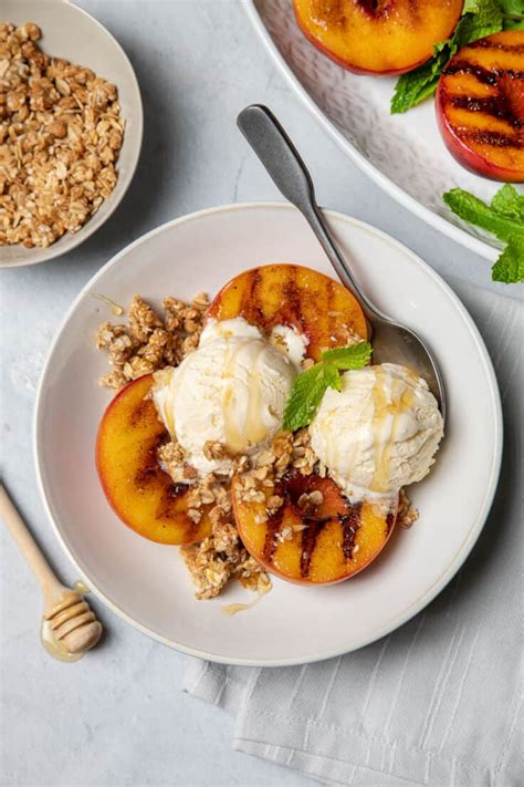 easy-grilled-peaches-with-ice-cream-granola image